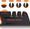 Orange Ninja Kitchen Knife Sharpener with 5 Adjustable Sharpening Angle- 12°, 15°, 18°, 21°, & 24°