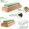 Sharp Pebble Whetstone Knife Sharpener Grit 3000/8000 - For Sharpening & Polished Mirror Edge Finish- with Non Slip Bamboo Base