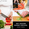 Sharp Pebble Extra Large Sharpening Stone Set - Whetstone Knife Sharpener with Grits 400/1000/6000