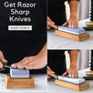 Sharp Pebble Premium Whetstone Knife Sharpening Stone 2 Side Grit 1000/6000- NonSlip Bamboo Base & Angle Guide