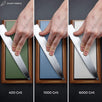Sharp Pebble Extra Large Sharpening Stones Set - Grits 400/1000/6000 - With NonSlip Bamboo Base, Flattening Stone and Angle Guide