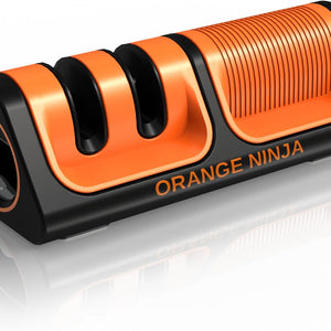 Orange Ninja Mini Knife Sharpener - Coarse & Fine Knife Sharpener