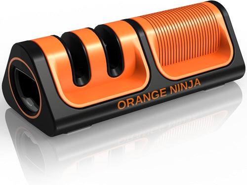 Orange Ninja Mini Knife Sharpener - Coarse & Fine Knife Sharpener