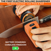 Orange Ninja Electric Rolling Knife Sharpener - 5 Adjustable Sharpening Angles (12°–24°)