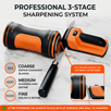 Orange Ninja Electric Rolling Knife Sharpener - 5 Adjustable Sharpening Angles (12°–24°)